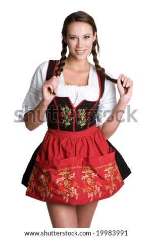 stock photo Woman Wearing German Dirndl