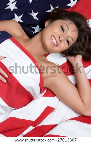 Us Flag Girl