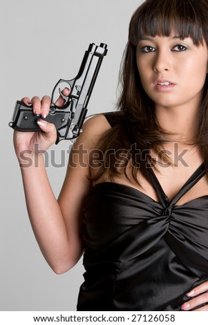 holding gun. Sexy Woman Holding Gun