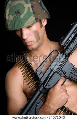 stock photo : Army Man With Gun