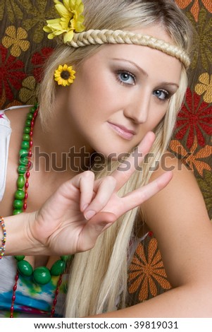 stock photo Pretty Hippie Girl