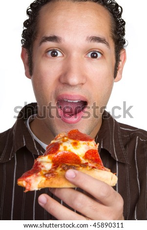 stock photo : Man Eating Pizza