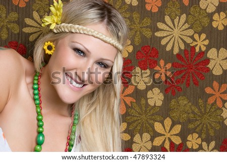stock photo Smiling Hippie Girl