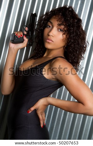 Sexy Woman Holding Gun