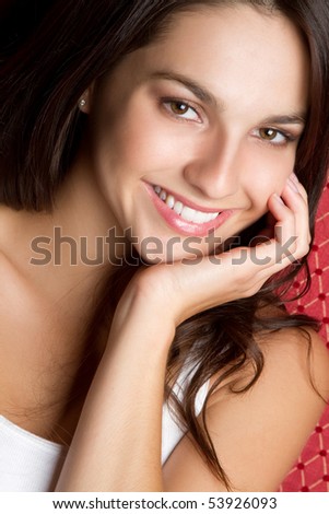 stock photo Pretty smiling teen girl closeup