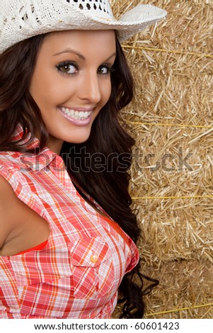 Beautiful smiling young country woman