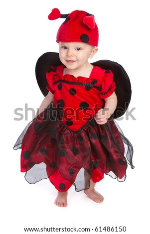 Baby girl wearing halloween costume