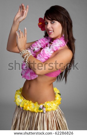 Beautiful hawaiian hula dancer girl