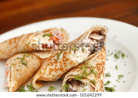 pancakes with chicken