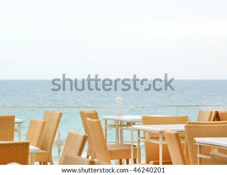 Outdoor coffee shop on the beach