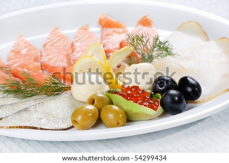 plate of fish cuts