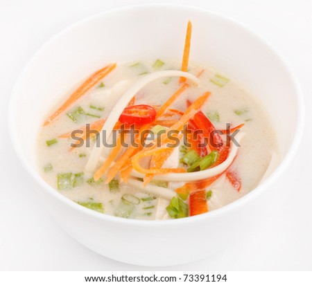 Soup made from Coco Milk and  Vegetables