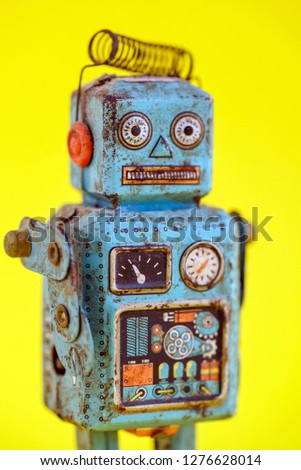 A vintage wind up toy robot