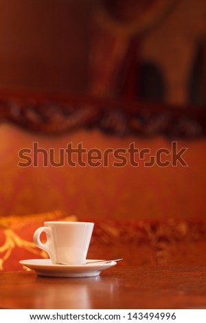 cup of coffee in vip room