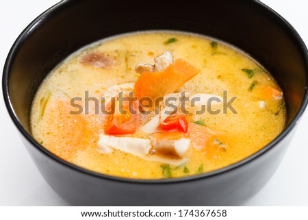 Soup made from Coco Milk and Vegetables