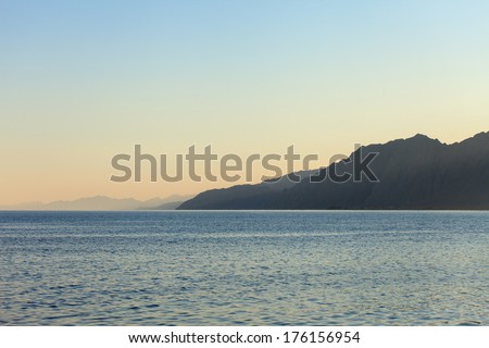 Red Sea and mountain in Dahab