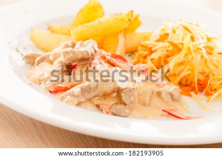 meat with potatoes