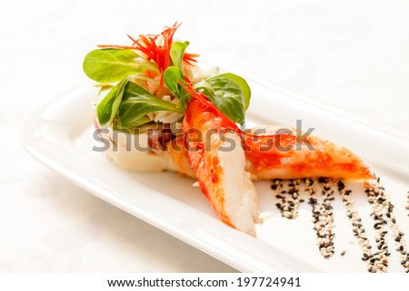 Kamchatka crab with salad