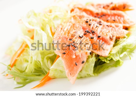 japanese salad with salmon
