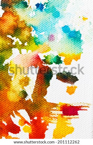 abstract figure sketch of bright colors on the canvas of a textured background