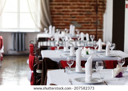 tables set for meal