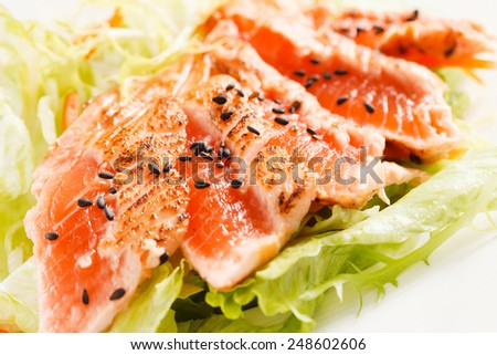 japanese salad with salmon