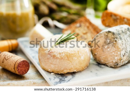 Assorted Cheese Plate with vegetables