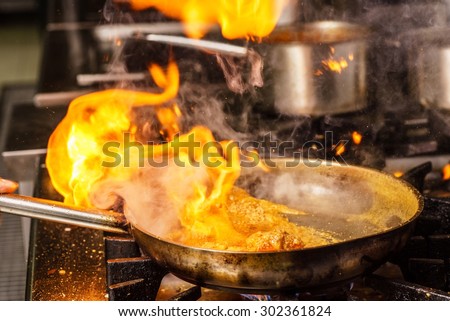 Steaming food in the frying pan