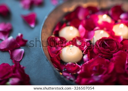 red roses and candles