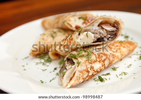 pancakes with chicken