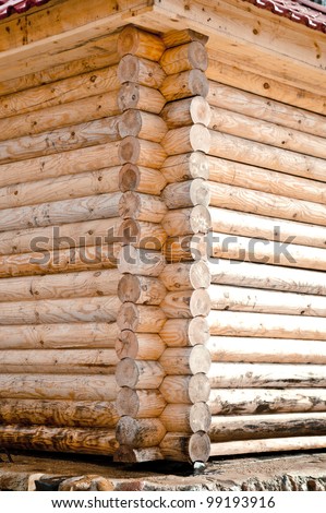 Wall of a rural log house