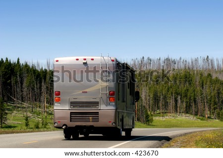 RV recreational vehicle in yellowstone national park