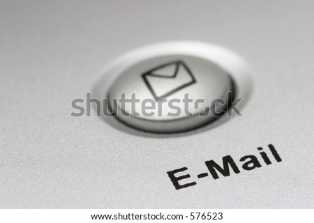 macro of an email button on keyboard, shallow depth of field