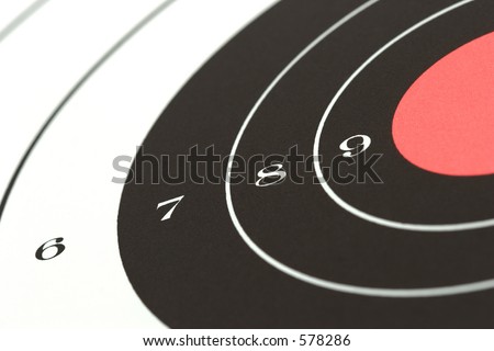target sheet from firing range, angled macro with shallow depth of field