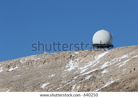 radar facility of the federal aviation administration, perched atop the bighorn mountains, northern wyoming