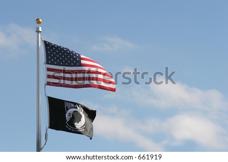 american and pow mia flags (prisoners of war, missing in action), you are not forgotten