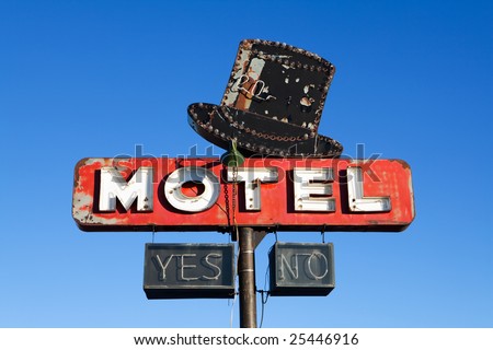 stock photo : retro motel sign from an abandoned motel deep in rural ...