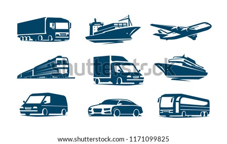 Transport icon set. Transportation symbol. Vector illustration