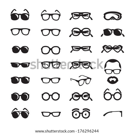 Glasses icons Vector format Glasses icons Vector format
