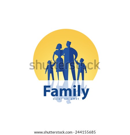 happy family vector logo design template. people or society icon.