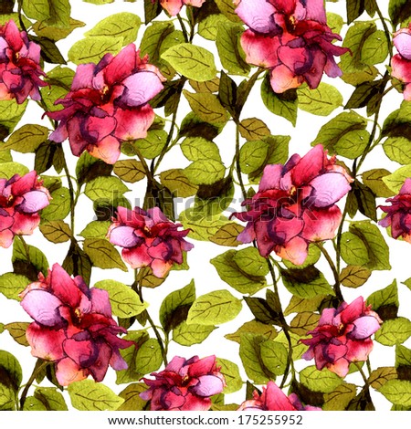 Seamless floral backdrop with vivid bright rose flower Seamless floral backdrop with vivid bright rose flower