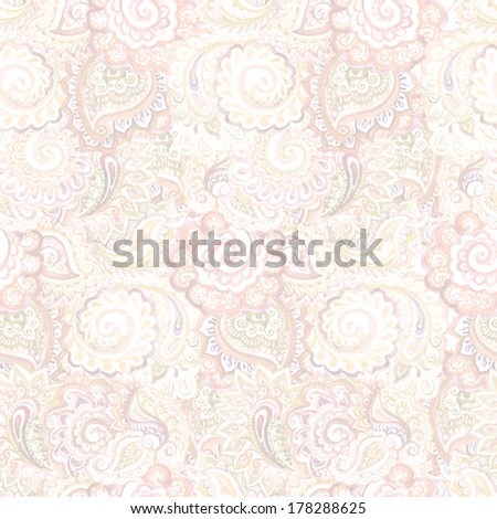 Seamless ornamental filigree template of background with indian lace ornament