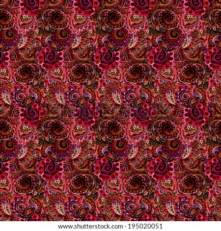 Shiny red template of ethnic ornate wallpaper
