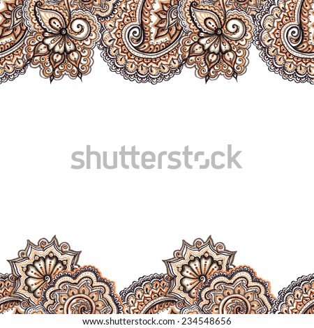 Decorative ornate repeated border frame. Indian ornamental strip