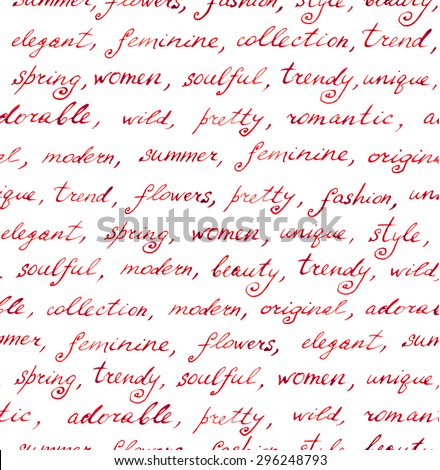 Hand written letter - words background. Repeating text pattern (handwritten background)