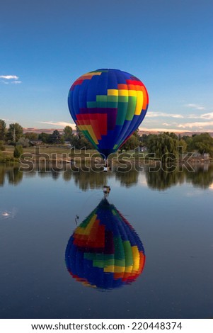 PROSSER, WA - SEPTEMBER 27, 2014. The 25th Annual Great Prosser Ballon Rally. Giant balloons fly over Yakima river