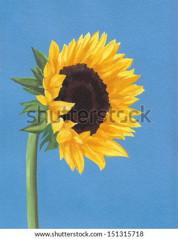 single sunflower painting