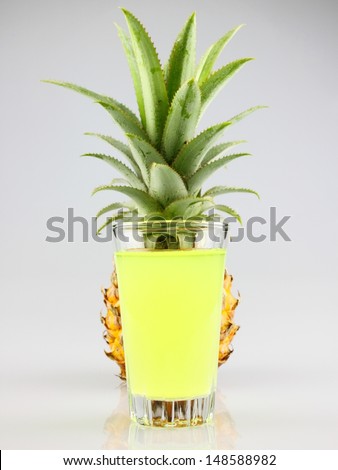pineapple and juice glass for drink from Thailand