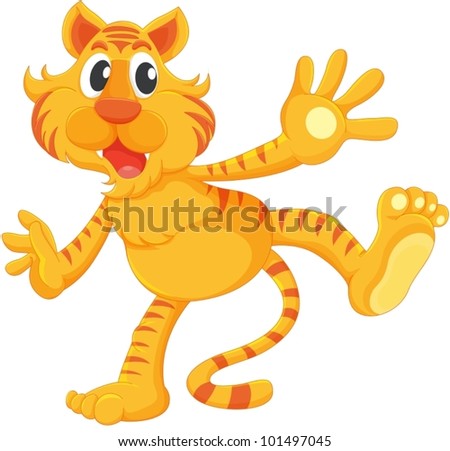 Isolated Tiger On A White Background Stock Vector Illustration