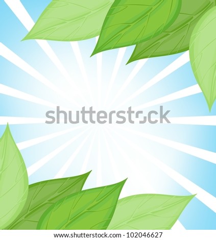Illustration of a green leaf template